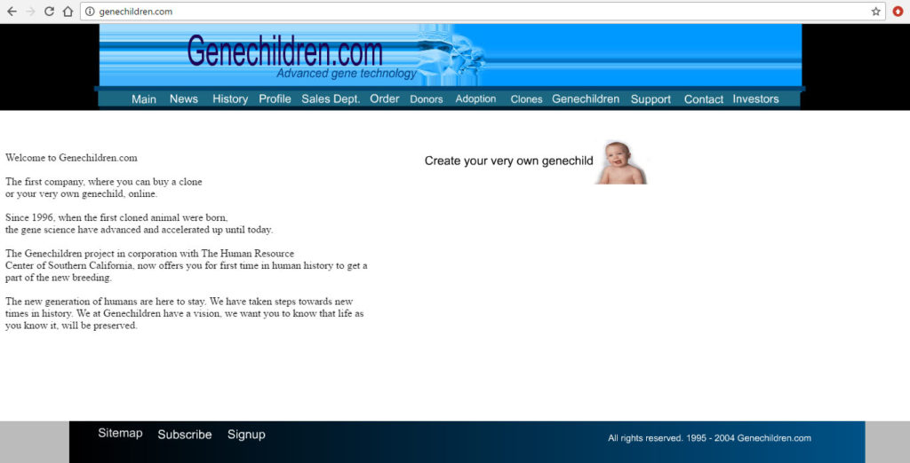 Genechildren.com - Internet art project by Mikael Madsen